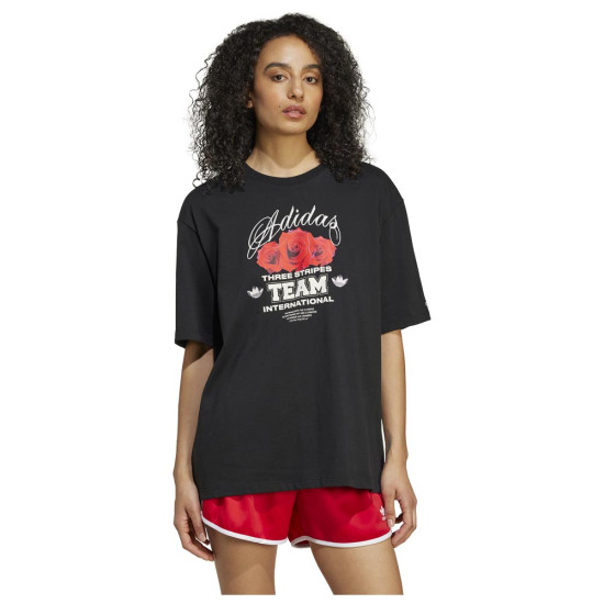 Adidas Γυναικεία κοντομάνικη μπλούζα Trefoil Series Flower Loose Tee